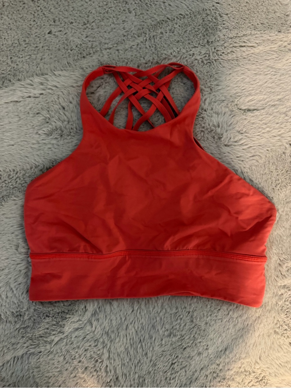 Lululemon sports bra size 10, redish orange color